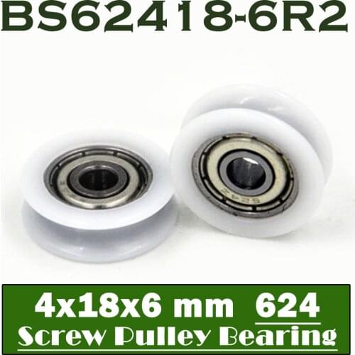 624 ZZ Ball Bearing Covered With POM Plastic 4*18*6 mm ( 2 PCS ) Plastic Pulley Bearings 624 Z 2Z