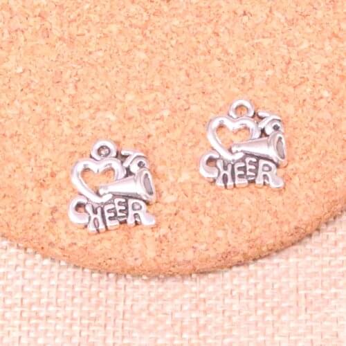 67pcs I love to cheer Charms Zinc alloy Pendant For necklace,earring bracelet jewelry DIY handmade 17*16mm
