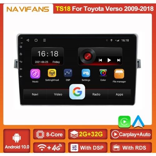Android 11 Wireless Carplay Auto Car Multimedia Player For Toyota Verso EZ 2009 2010 2011 2012 2018 Radio GPS Stereo Audio 2din