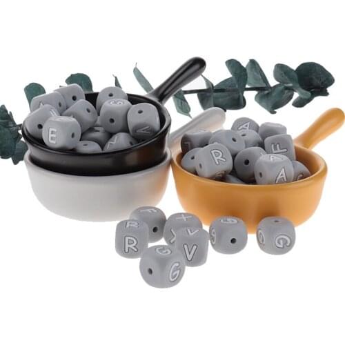 200Pcs Silicone Beads Letters Baby Teether Bead Nipple For Baby Toys Letter Bead Silicone Teething Baby Goods BPA Free