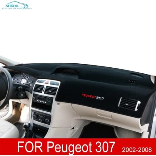 Dashboard Cover Dashmat Dash Mat Sun Shade Board Carpet Anti-Slip Accessories For Peugeot 307 2002~2008 307sw 307cc 2004 2006