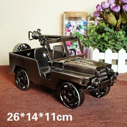 Pure metal Hot Iron Army Chariot Cannon Car Desk Office Decoration Gift Electroplating Non-Rust Red and Black Optional