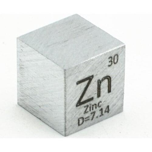 Zinc Cube 10mm Zn 99.99% Pure Polished Mirror / Original for Element Collection Hand Made DIY Hobbies Crafts Display