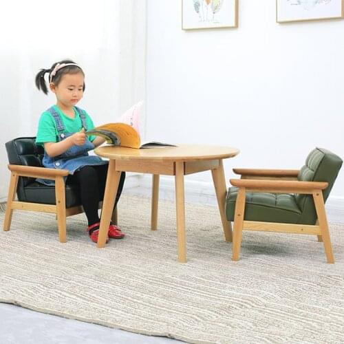 1000 Solid wood childrens sofa white oak soft wrap art kids sofa Korean cute baby small sofa