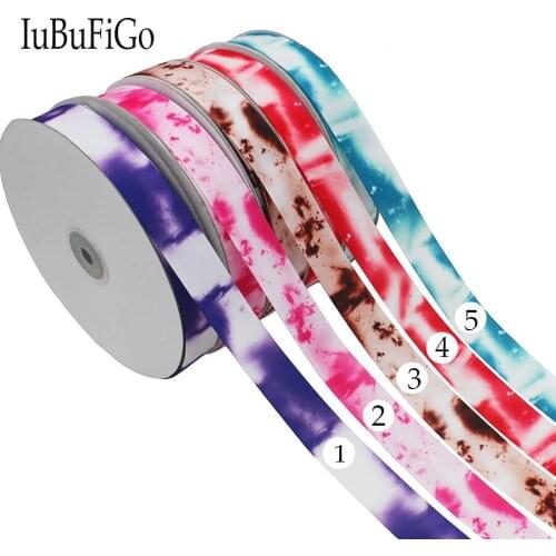 IuBuFiGo ribbon 7/8" Gradient color Printed Grosgrain ribbon 22mm ribbons DIY Handmade Tape