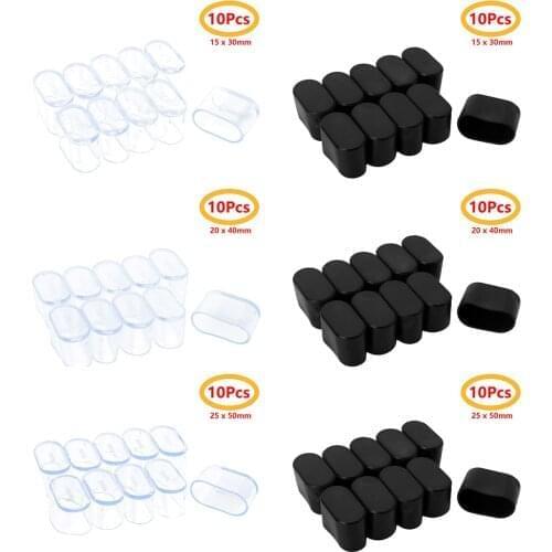 10Pcs Table Chair Leg End Caps Oval Shape Rubber Furniture Feet Covers Tips Covers Floor Protectors for Home Office Garden Patio