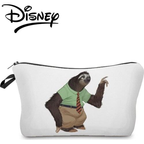 Disney Zootropolis Cosmetic Bags Cartoon Sloth Animal Storage Bag Travel Portable Makeup Bag Child Pencil Case Small Gift Bag