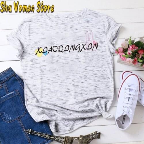 Summer Letter Printed Women T-shirt Woman Harajuku Short-Sleeved O-Neck Tees Shirt Girl Summer Tee Top Femme vintage Tshirt