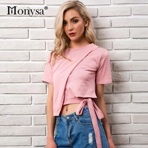 Женские укороченные футболки Monysa China At AliExpress