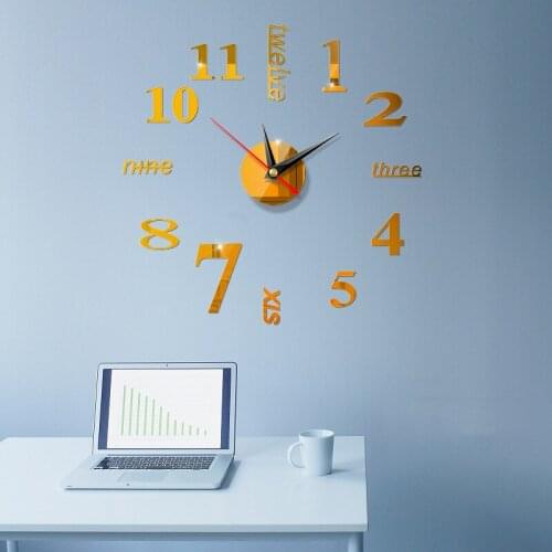 Los Fick Wall Clock Modern Design Living Room Decor Home Decoration Self-adhesive DIY Large Acrylic Wall Clock Wall Art