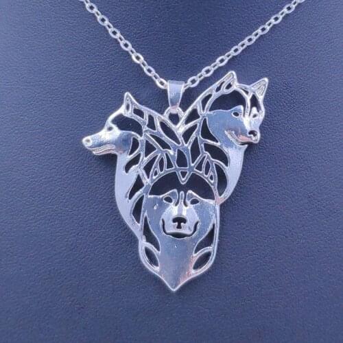 Husky Necklace Dog Animal Pendant Gold Silver Plated Jewelry For Women Male Female Girls Ladies Kids Boys Friendship N001