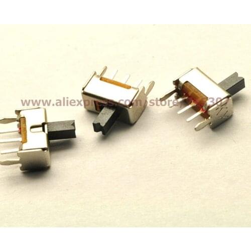 PHISCALE 100pcs SS12D07VG4 on off small toggle switch with stand 4MM handle height 3pin