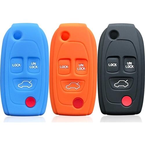 Silicone Key Holder Keychain Case for Volvo V70 V50 XC70 XC90 S40 S60 S80 Cover Jacket Protector Shell Keyless Remote Folding