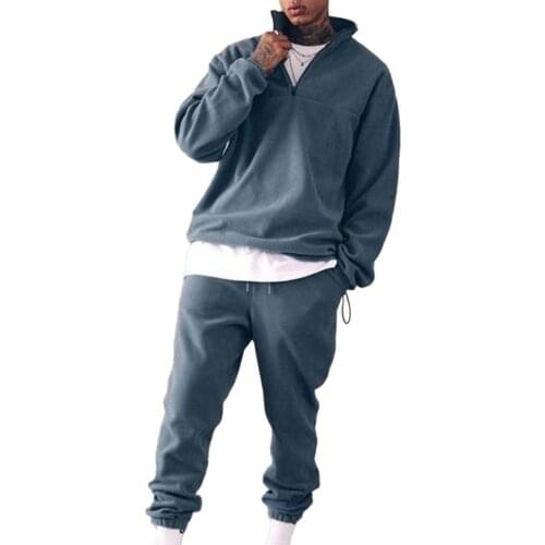 Tracksuit Men Thicken Set Solid Color Skin-friendly Autumn Winter Keep Warm New Men Casual Outfit Sets спортивный костюм мужск