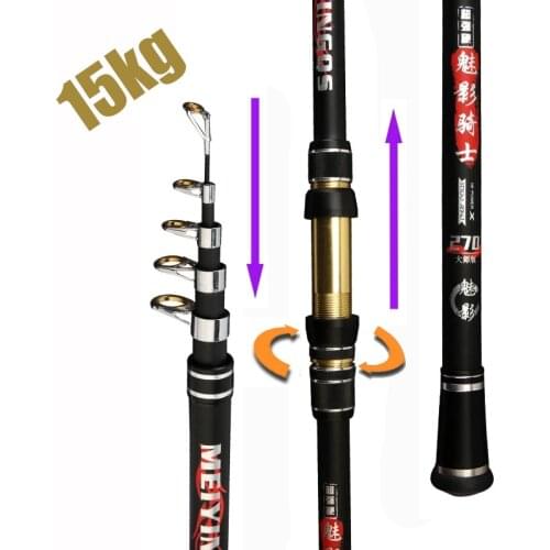Telescopic Portable High-Quality Fishing Rod 2.1M,2.4M,2.7M,3.6M,3.9M,4.5M Travel Sea Boat Rock Fishing Rod Carp Fishing Gear