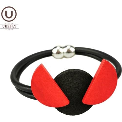 UKEBAY New Bat Eye Charm Bracelets Rubber Leather Bracelet Women Strange Bangles Jewelry 4 Colors Red Wood Accessories Wholesale