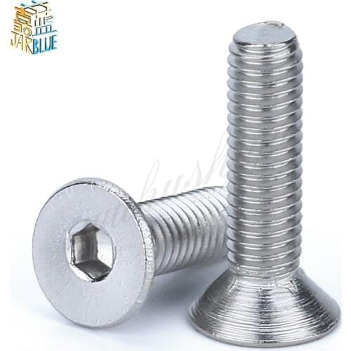 50-100pcs DIN7991 M2 M2.5 M3 M4 M5 M6 304 Stainless Steel Hexagonal Countersunk Screws Flat Head Screw Bolt