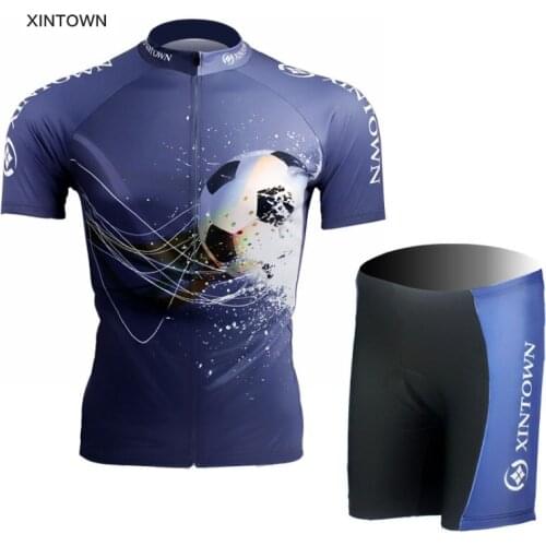 XINTOWN Team Bike Football Style Cycling Ropa Ciclismo Clothing Bicycle Wear Suit Short Sleeve Jersey Shorts
