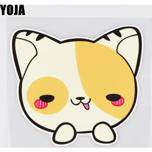 YOJA 12.7X11.4CM Lovely Cat Head Vinyl Decal Car Sticker Modern Decoration Cartoon Animal 19A-0238