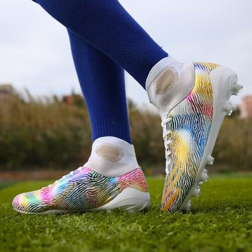 Breathable Sneakers Shoes New Hot Sale Soccer Cleats High Ankle Football Shoes Long Spikes Outdoor Soccer Traing Boots For Men