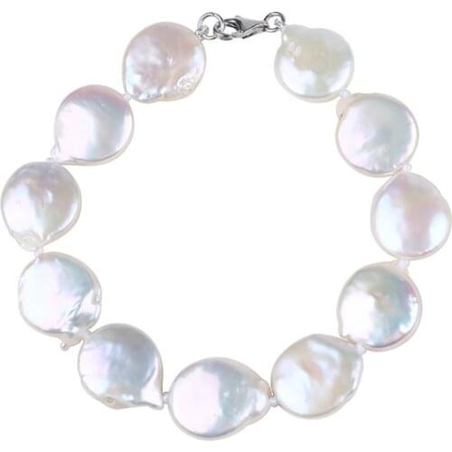 Button fresh water pearl braclets,elastic string 100% natural real pearl bangles for women gift jewelry