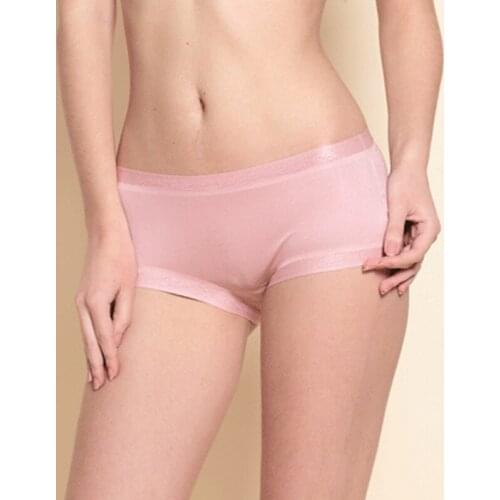 Summer pure silk hot-melt lace boxer womens double-sided ultra-fine knitting seamless mid waist 100% Silk underpants 2302