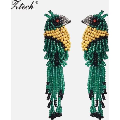 Ztech New Bohemia Beads Cute Animal Bird Earrings Handmade Bird Drop Earrings For Women Ethnic Statement Jewelry Wholesale