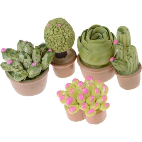 1PCS 1:12 1/12 Scale Mini Miniature Green Plant In Pot For Dollhouse Furniture Decoration Succulent Plants