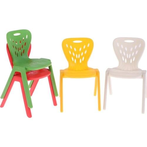 1Pcs/2Pcs 1:12 Dollhouse Miniature Plastic Stool Chair Peacock Chair For Doll House Decals Kids Gift