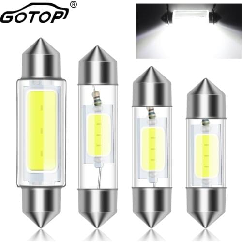 1pcs 31mm 36mm 39mm 41mm Festoon C5W C10W Car LED Interior Reading Light COB Map Dome Light Reading Lights Auto 6000K DC 12V