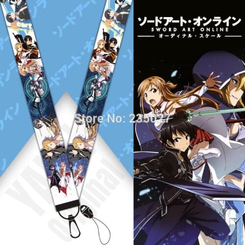 10 pcs/set Anime Sword Art Online phone lanyard straps SAO Yuuki Asuna key rope keyring strap toy gift