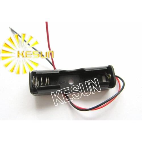 100PCS x AA 1.5V Plastic Black Battery Storage Case Box Holder Socket With150mm Wire Leads