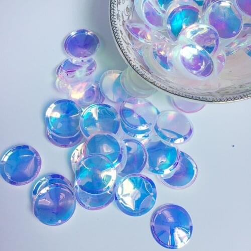 200PCS/1lot 20mm Transparent AB Round Squins Christmas Garment Accessories PVC Cup Sequins Sewing Clothing Flake Round Sequins
