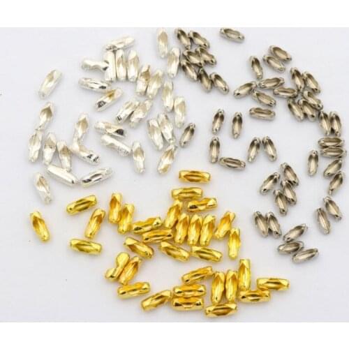 200pc Mixed 2 Sizes Silver Gold Color Metal Bead Chain Stoper Hook Clasp For Jewelry making Diy Bracelet Accessories Wholesale