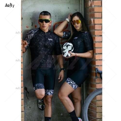 2020Kafitt Couples Black Bike Triathlon Cycling Clothing Skinsuit Sets Jumpsuit Kits Conjunto Feminino Ciclismo Maillot Summer