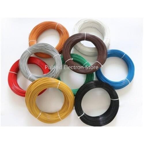 26AWG UL1332 PTFE Wire 1 meter FEP Plastic Insulated High Temperature Electron Cable Lamp DIY Tinned Copper Line Colorful