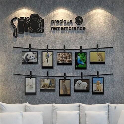 WS38 3D stereo camera pattern photo stickers acrylic bedroom wall decoration wall photo background and creative personality
