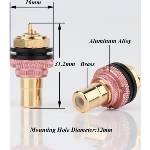 8pcs RS3014 Gold Plated RCA Phono Chassis Panel Mount Female Socket Adapter RCA Socket phono female socket