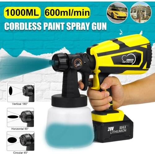 850W 1000ml Electric Cordless Spray Gun Household Convenience Spray Paint With Li-ion Battery Regulation High Power Sprayer Tool