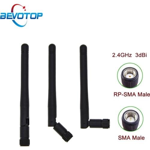 50 sets/lot 2.4GHz 3dBi WiFi Antenna Aerial SMA RP-SMA Male Connector Wifi Antenna For Wireless Router Antennas +15cm IPEX Cable
