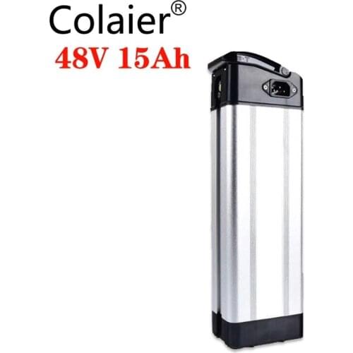 Colaier 48V 15Ah Bottom Discharge electric bike bicycle 48V lithium battery silver fish ebike battery with 20A BMS