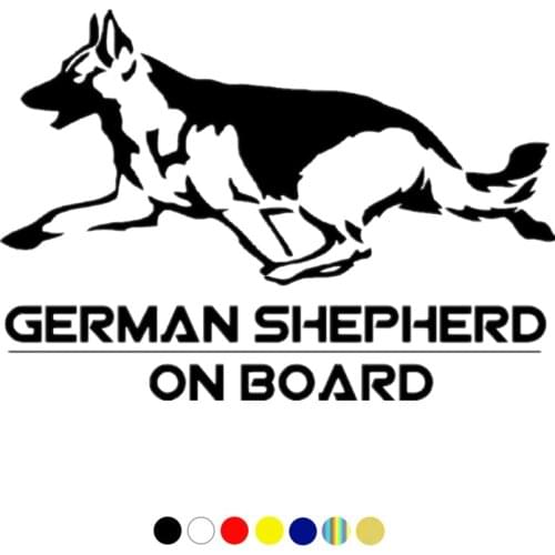 CS-1615#20*14cm German Shepherd on board reflective funny car sticker vinyl decal for auto car stickers styling car decoration