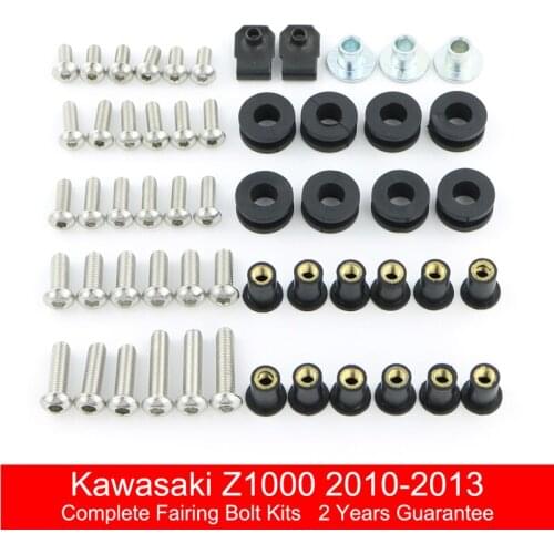 Fit For Kawasaki Z1000 2010 2011 2012 2013 Motorcycle Complete Full Fairing Bolts Kit Clips Covering Bolts Stainless Steel