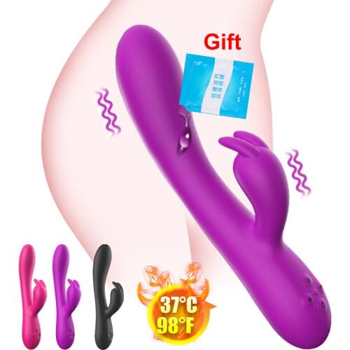 Rabbit Dildo Vibrator for Women Clitoris Stimulator Sex Toys Heating G-spot Dildo Vibrators Female Masturbators Toys For Adults