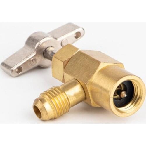 R134A Can Tap V-alve Refrigerant Dispenser Tool with Tank Adapter for 1/2 inch AC Freon Charging Hose