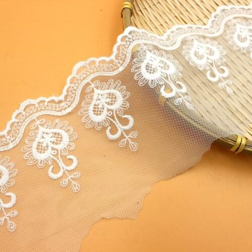 Fashion Lace Cotton Thread + Nylon Net Lace Trims Fabric Clothing Home Textile Sewing Accessories Mesh Embroidery 11.5cm