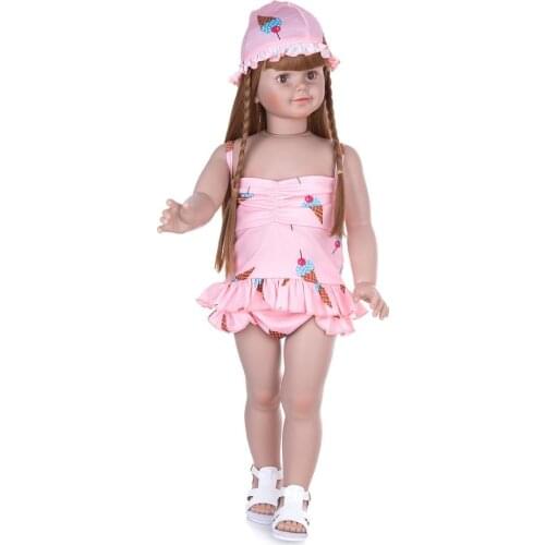 Full Silicone Cute 78 CM Stand Toddler Baby Doll Lifelike Girl bebe reborn Dressed Up Handmade Reborn Baby Dolls Collection Toy