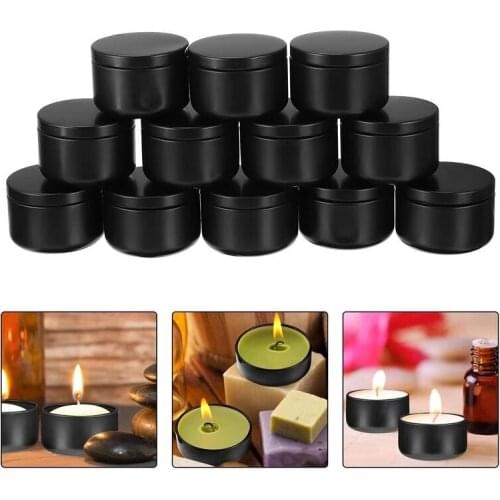 New Aromatherapy Soy Candle Jar Wood Grain Lid Tin Box Candle Storage Jar Household Candle Tea Packaging Tin Box