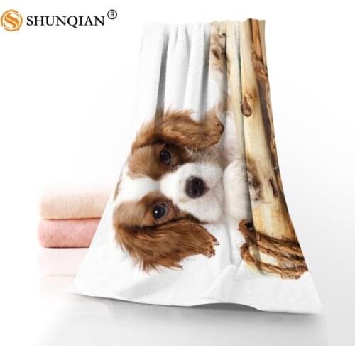 New Custom Puppy Towel Printed Cotton Face/Bath Towels Microfiber Fabric For Kids Men Women Shower Towels