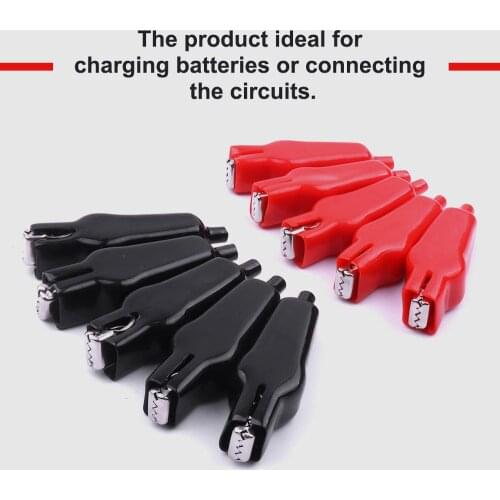 New 40Pcs Mini Sheathed Alligator Clip Test Alligator Clips Power Clamp Electrical Jumper Wire 20A PVC Car-Stying Red and Black